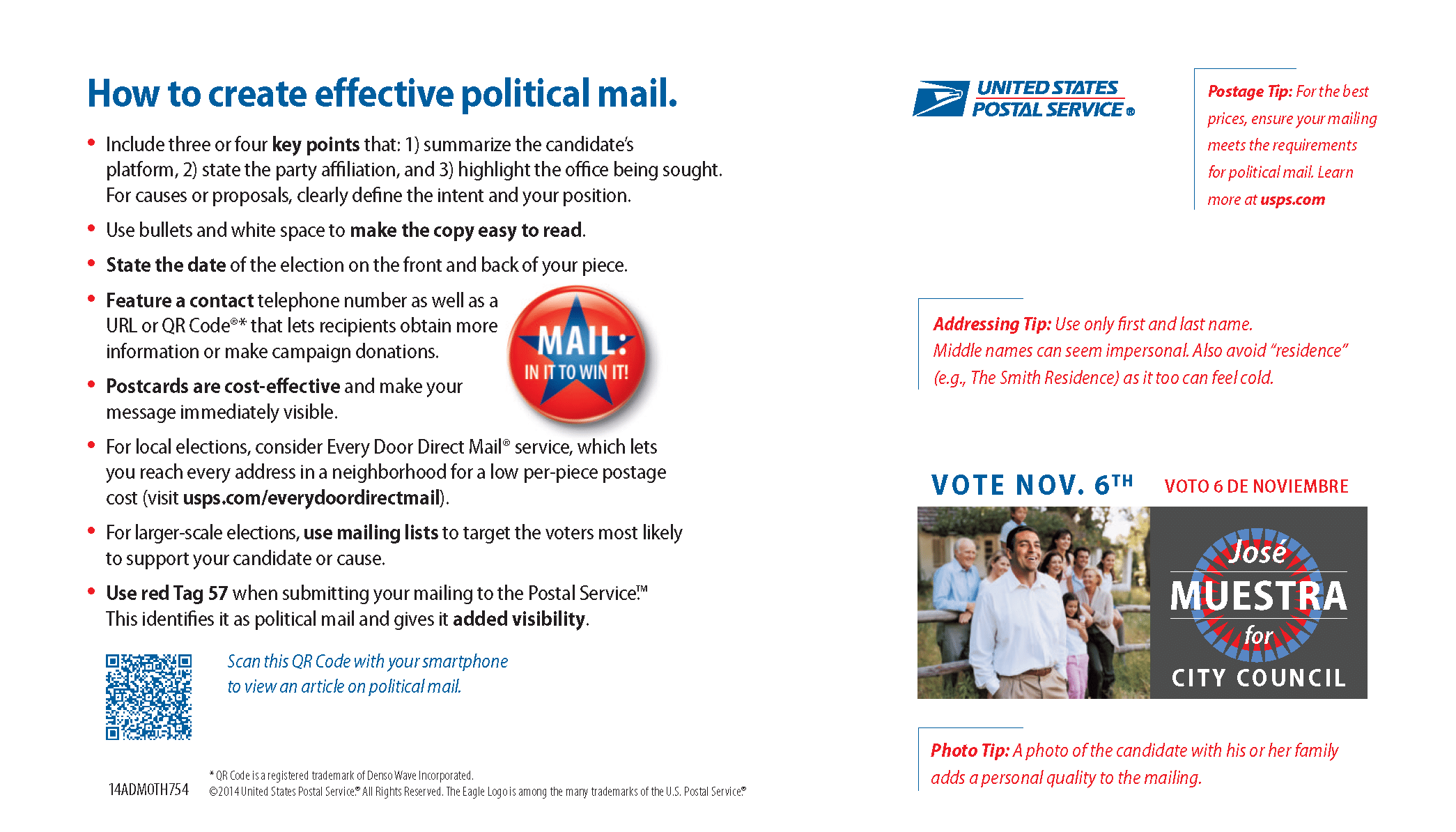 political mail sample postcard design